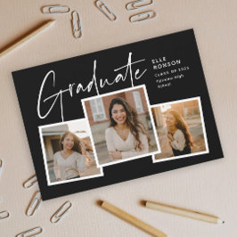 Invitación de graduación con collage de fotos de g