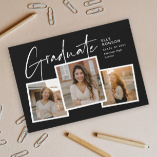 Invitación de graduación con collage de fotos de g