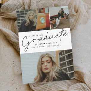 Invitación de graduación con collage de fotos de g