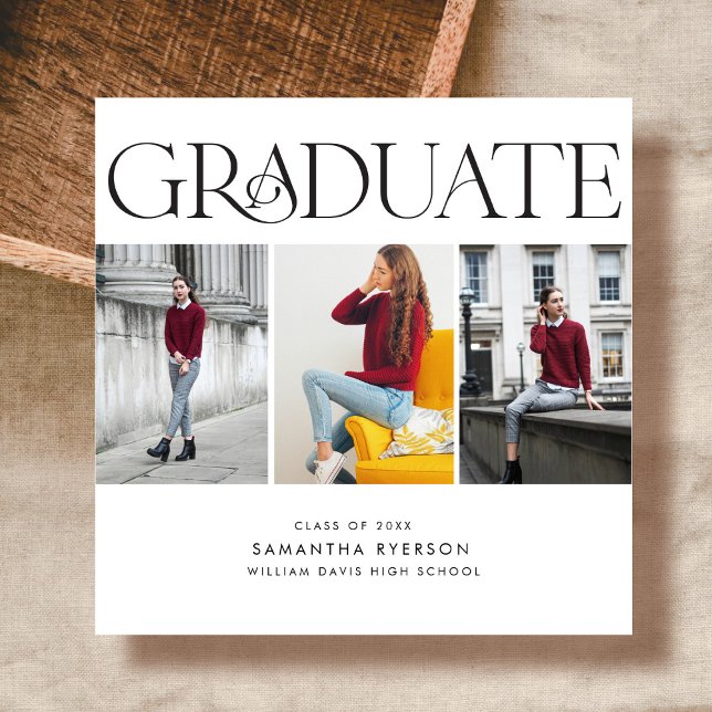 Invitación de graduación con collage de fotos mode (Subido por el creador)