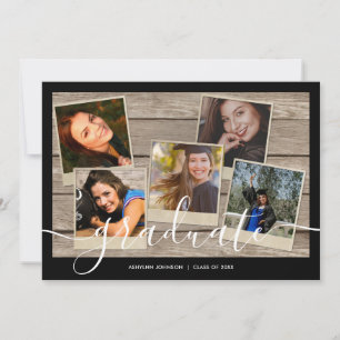 Invitación de graduación con collage de fotos mode