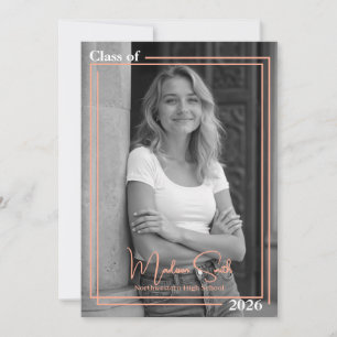 Invitación de graduación con doble marco