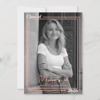 Invitación de graduación con doble marco