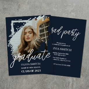 Invitación de Graduación con Efecto de Cepillo