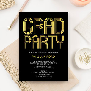 Invitación de graduación con encanto Groovy EDITAB