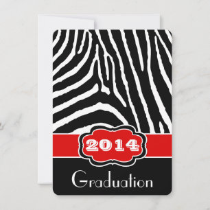 Invitación de graduación con estampado de cebra ro