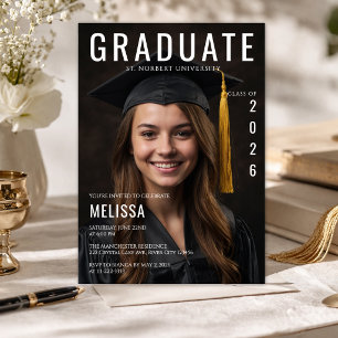 Invitación de Graduación con Estilo de Revista Fot