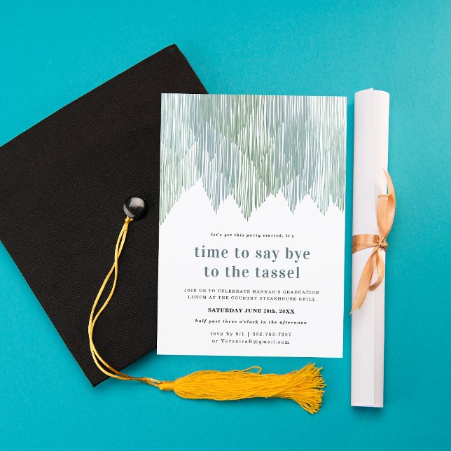 Invitación de graduación con flecos de macramé ret (Subido por el creador)