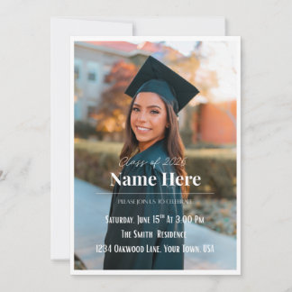 Invitación de graduación con foto | Anuncio de últ