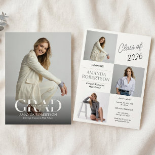 Invitación de graduación con foto casual moderna