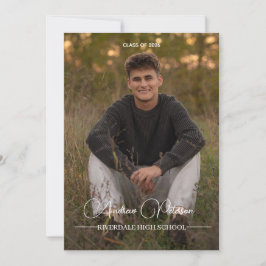 Invitación de Graduación con Foto, clase de 2026