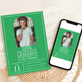 Invitación de graduación con foto de arco elegante
