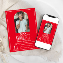 Invitación de graduación con foto de arco elegante