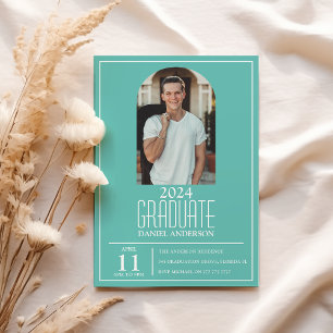 Invitación de graduación con foto de arco elegante