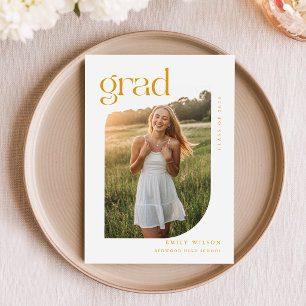 Invitación de graduación con foto de arco moderno 