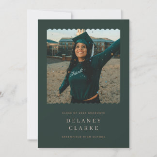 Invitación de graduación con foto de borde en viei