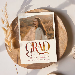 Invitación de Graduación con Foto de Graduado en L