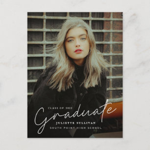Invitación de graduación con foto de guión