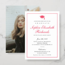 Invitación de graduación con foto de guión clásico