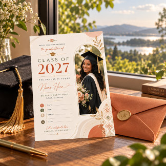 Invitación de graduación con foto de la elegante c