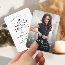 Invitación de graduación con foto de mini gracia y