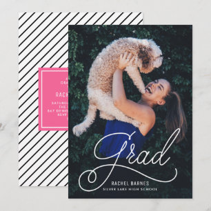 Invitación de Graduación con Foto en Letra Caprich