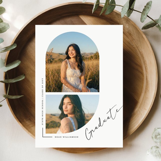 Invitación de Graduación con Foto en Letra Script  (Subido por el creador)