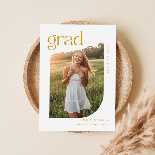 Invitación de Graduación con Foto en Letra Script  (Subido por el creador)