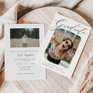Invitación de graduación con foto enmarcada artíst