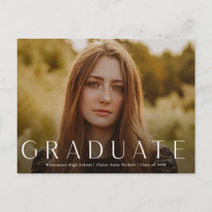 Invitación de graduación con foto horizontal moder