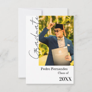 Invitación de graduación con foto minimalista eleg