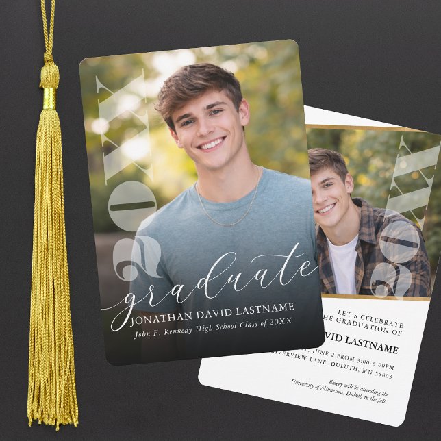 Invitación de Graduación con Foto Moderna (Modern Photo Graduation Invitation)