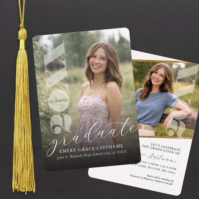 Invitación de Graduación con Foto Moderna (Modern Photo Graduation Invitation)
