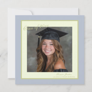 Invitación de graduación con foto pastel cuadrada