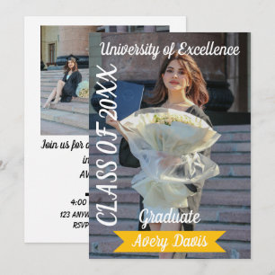 Invitación de graduación con foto trendy 2026