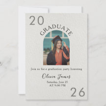 Invitación de graduación con foto y arco moderno c