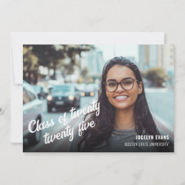 invitación de graduación con fotografía de 2025