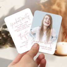 Invitación de graduación con letra moderna mini ro