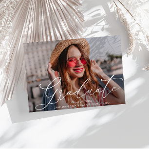 invitación de graduación con letras elegantes