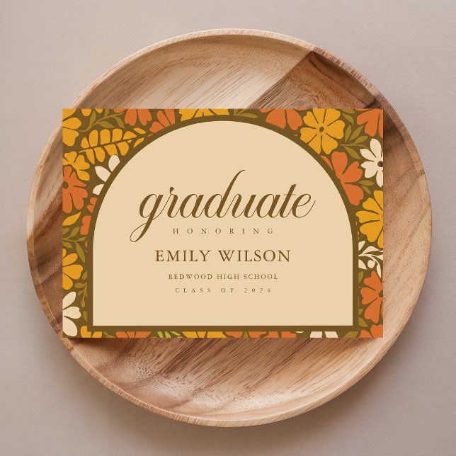Invitación de Graduación con Marco de Arco Floral  (Subido por el creador)