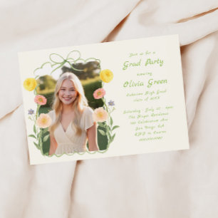 Invitación de Graduación con Marco Floral Capricho