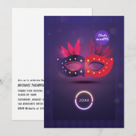 Invitación de graduación con máscara de Neo Masque