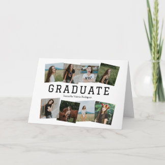 Invitación de Graduación con Ocho Fotos en Ángulo