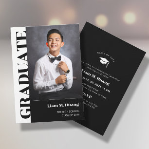 Invitación de graduación con retrato fotográfico