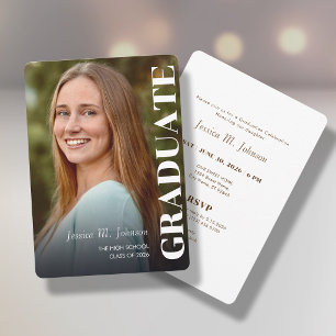Invitación de graduación con retrato fotográfico