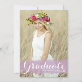 Invitación de graduación con salpicadura de acuare
