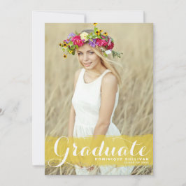 Invitación de graduación con salpicadura de acuare