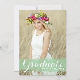 Invitación de graduación con salpicadura de acuare