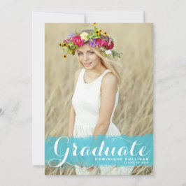 Invitación de graduación con salpicadura de acuare