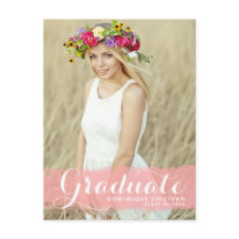 Invitación de graduación con salpicadura de acuare
